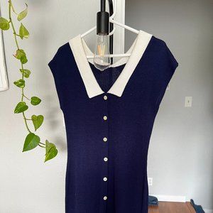 Vintage Knit Dress - Navy